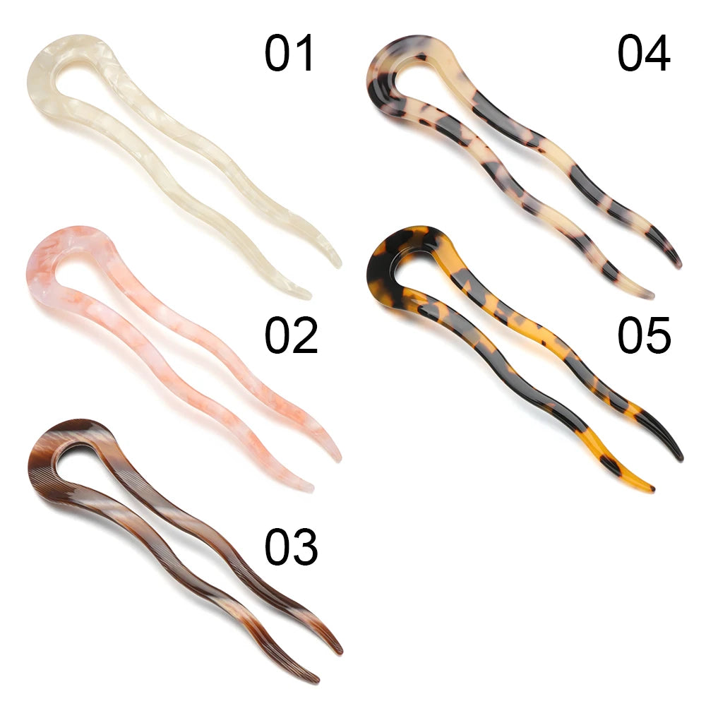 Elegant Leopard Retro Hairpin for Women Acetate Hair Sticks Hairpins Hair Clips Hair Accessories