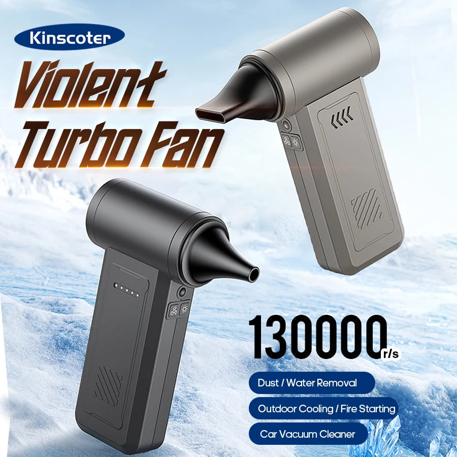 Mini Souffleur multifonction portable Kinscoter KC-F75 – 8000 mAh, 5 vitesses, aspiration et lampe intégrée
