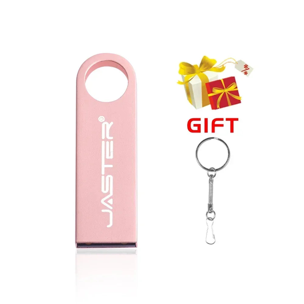 Clé USB 2.0 JASTER en métal 64 Go Noir Clé USB haute vitesse 32 Go 16 Go Clé USB Porte-clés gratuit Disque U 8 Go 4 Go Pour ordinateur portable