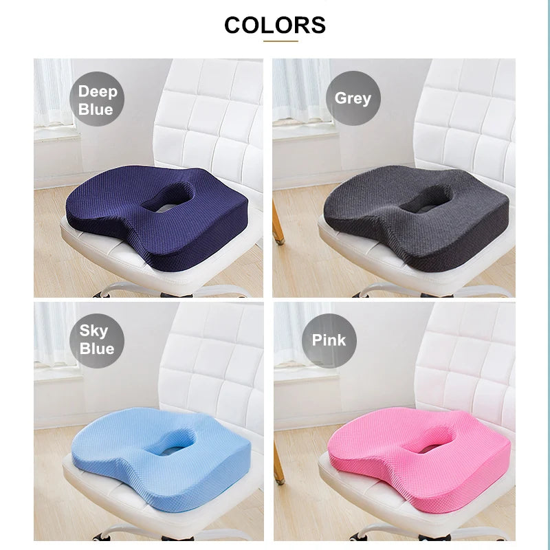 Memory Foam Seat Lumbar Support Cushion Chair Cushion Car Seat Cushion Hip Massage Pillow Office Chair Cushions Orthopedic Support 