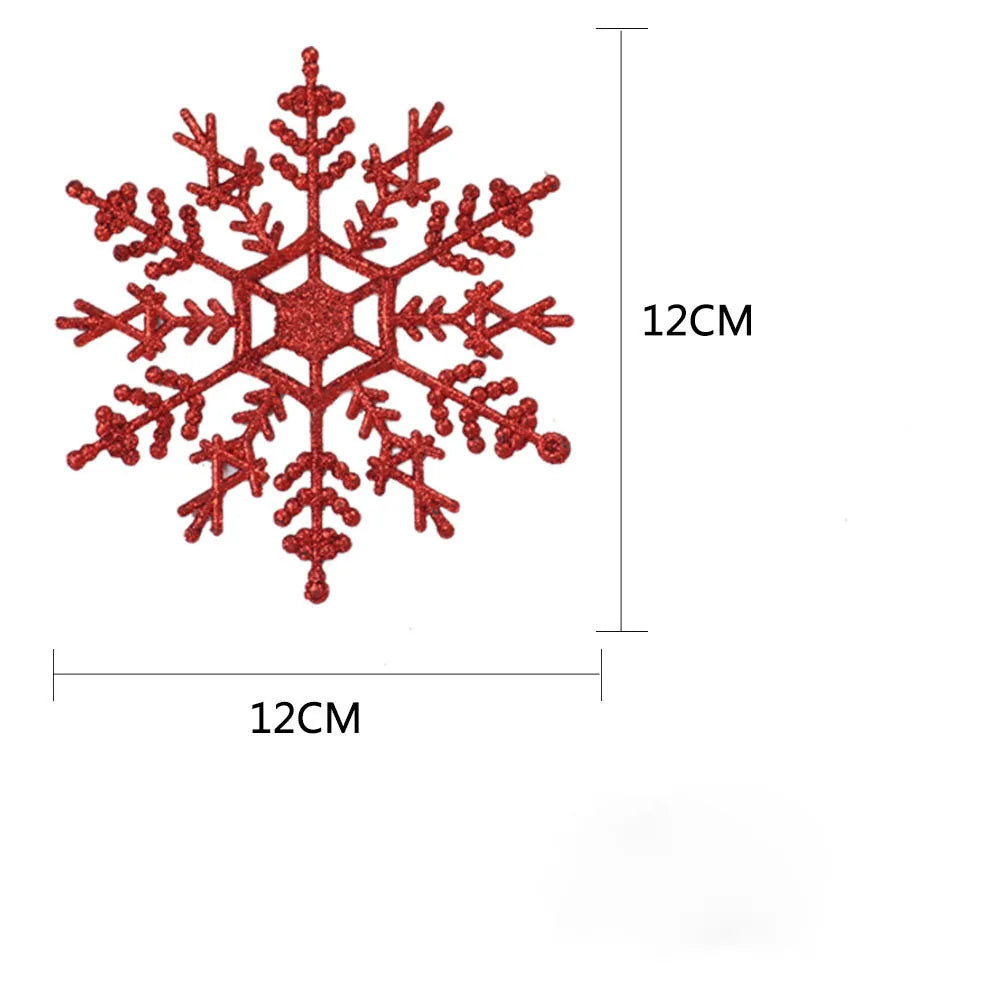 Faux Flocons de Neige pour Décoration de Noël, Ornement d'Arbre de Noël, Simulation de Glace, ixd'Hiver, Nouvel An, 12 Pièces/Lot