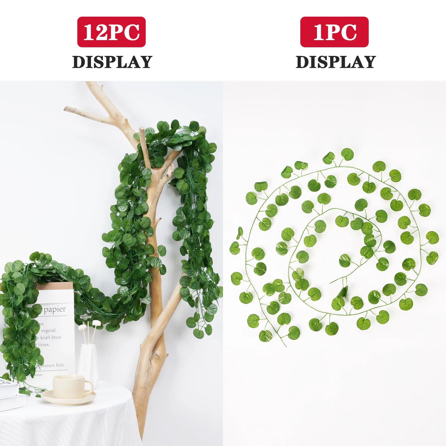 Artificial Plants, Artificial Ivy Leaves for Decoration, Indoor/Outdoor 