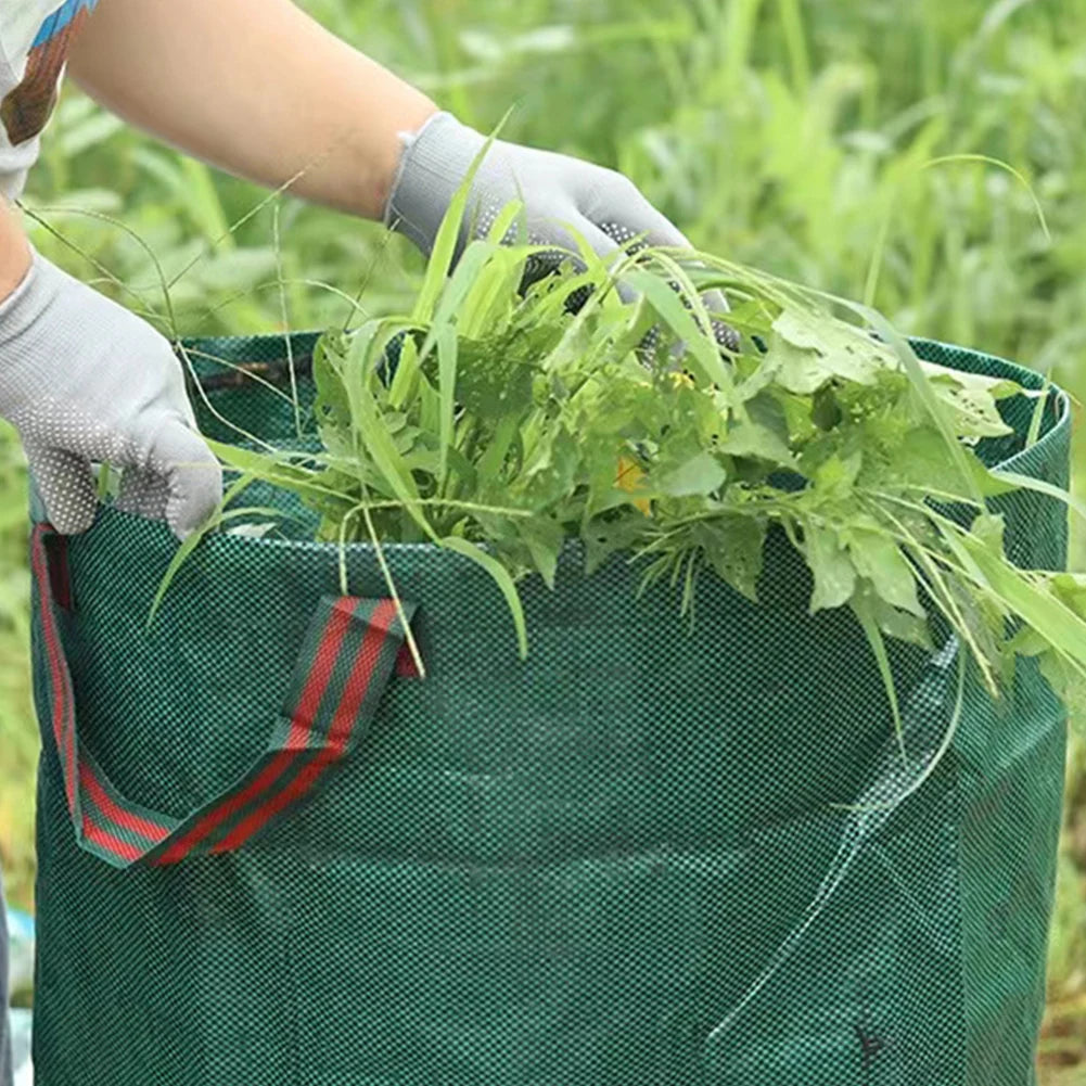 Gartenabfallbeutel mit großer Kapazität, wiederverwendbarer, wasserdichter Mülleimer, Unkraut-Mülleimer, Behälter, Aufbewahrungstasche