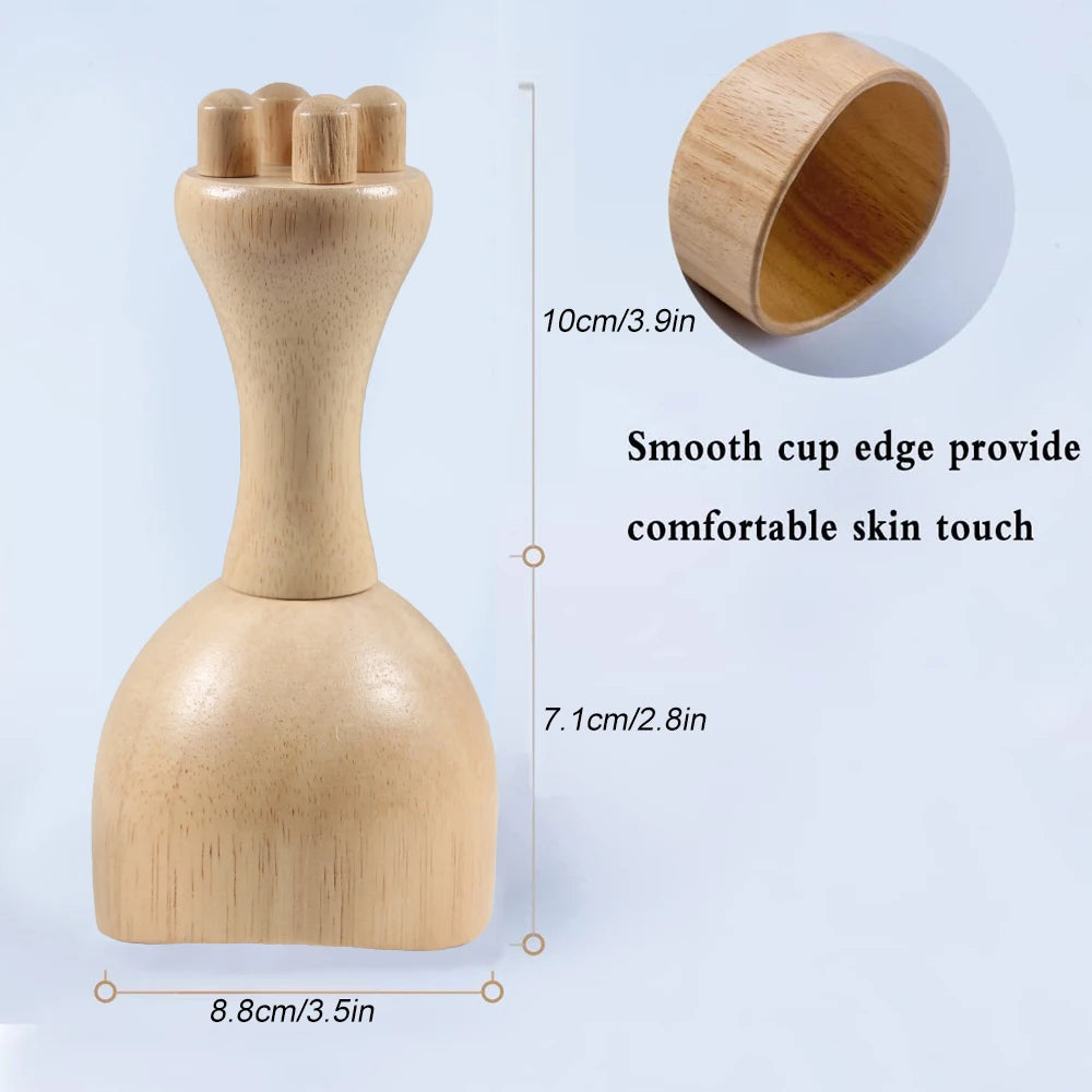 Wooden Therapeutic Massage Tools, Lymphatic Proximity Massager for Body Protrusion, Anti-Cellulite Body Sculpting Tools, 1pc, 2pcs, 3pcs, 4pcs