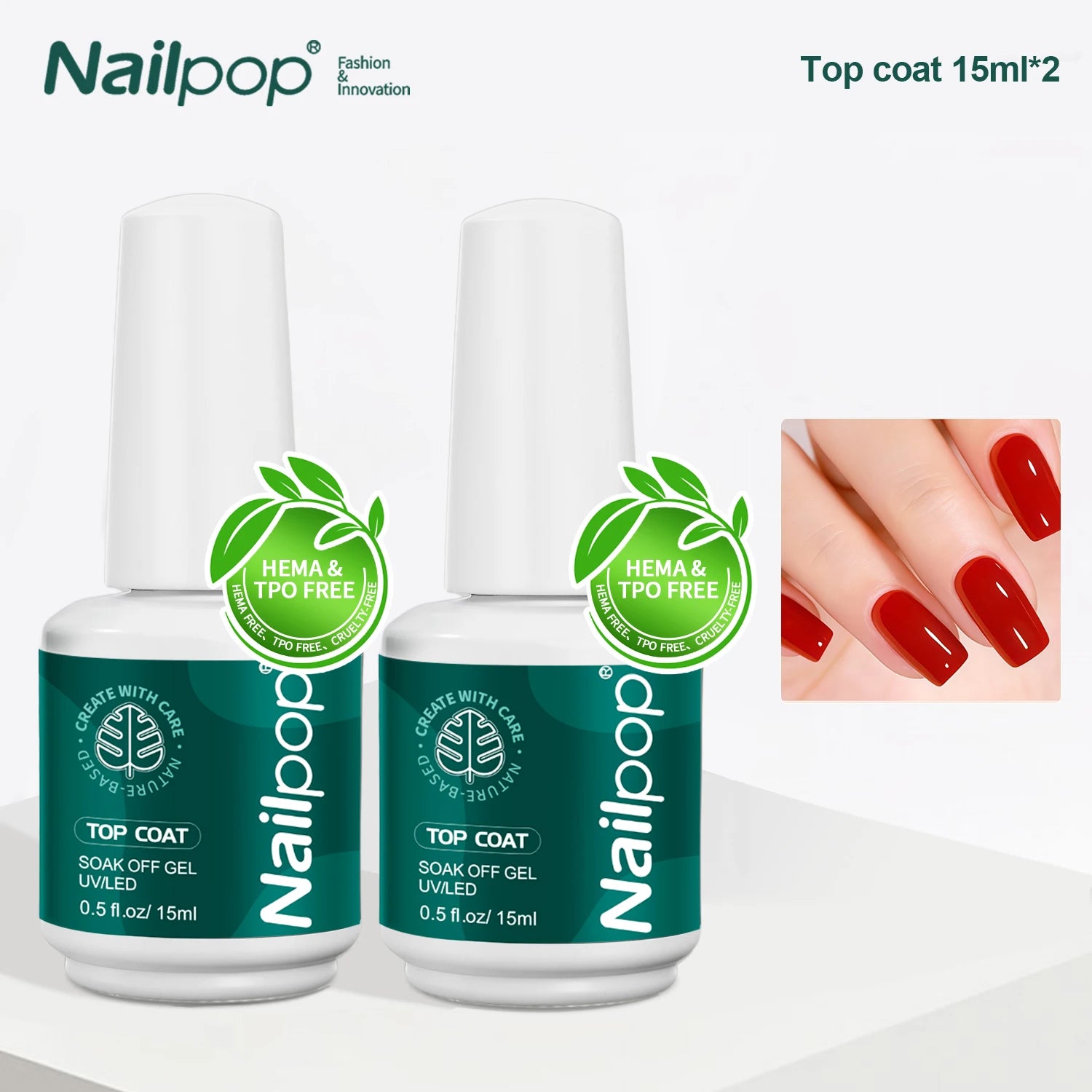 Kit Gel Base Top Coat 2 pcs, 15 ml
