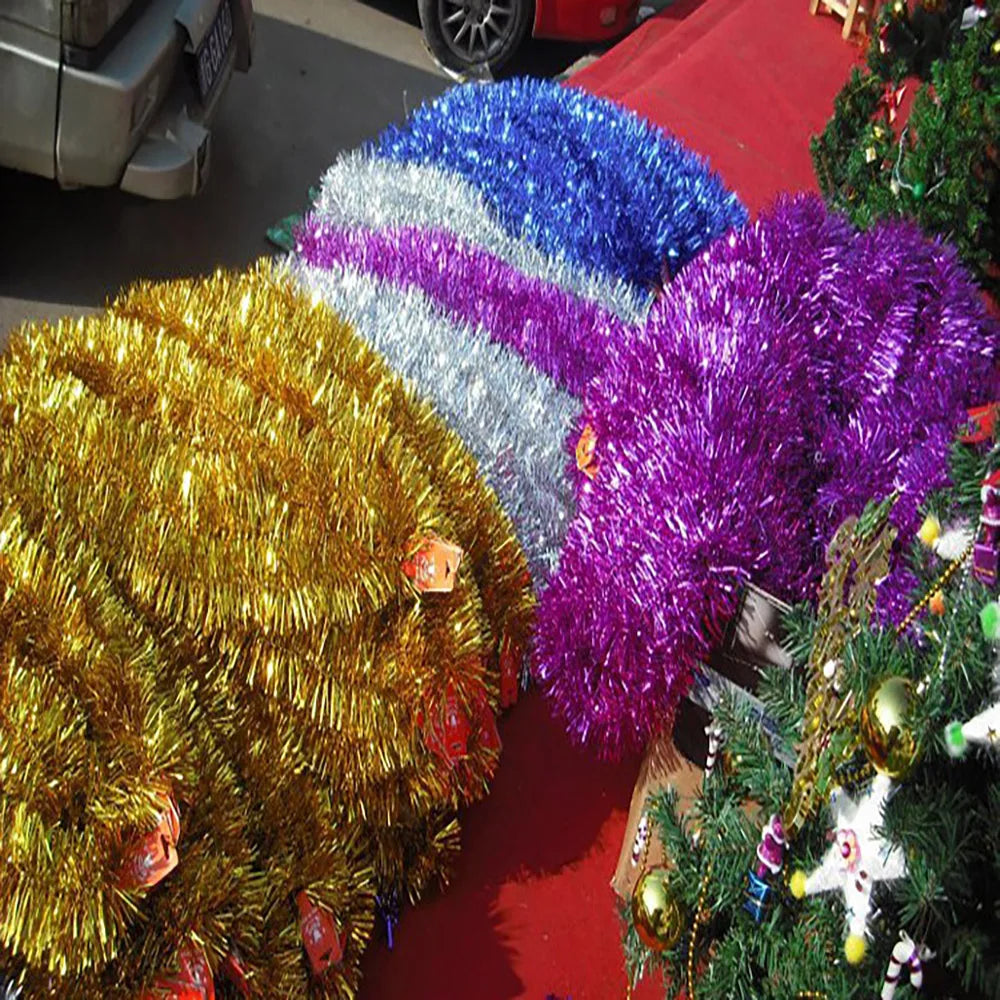 Guirlande de Noël 2 m, or, argent, rouge, bleu, vert, guirlande de père noël, ornements de Noël