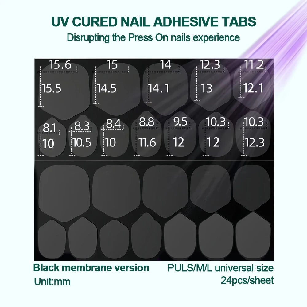 Onglets Adhésifs Nailpop pour Ongles Durcis UV – 240 pièces, 10 feuilles