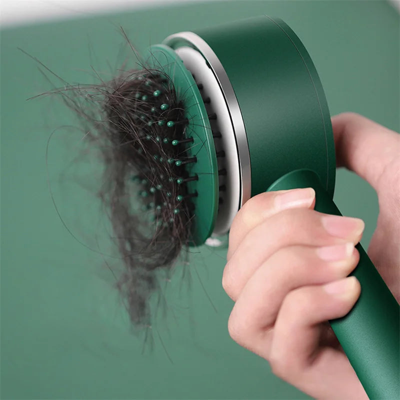 Brosse à cheveux autonettoyante pour femmes, nettoyage à une touche, perte de cheveux, Massage du cuir chevelu, peigne antistatique