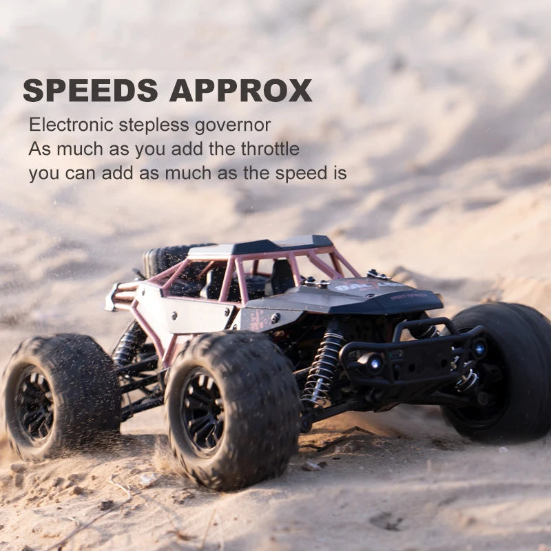 1:16 50km/h Remote Control Car with LED Light for Boys Monster Truck High Speed ​​Drift Toys Gifts 