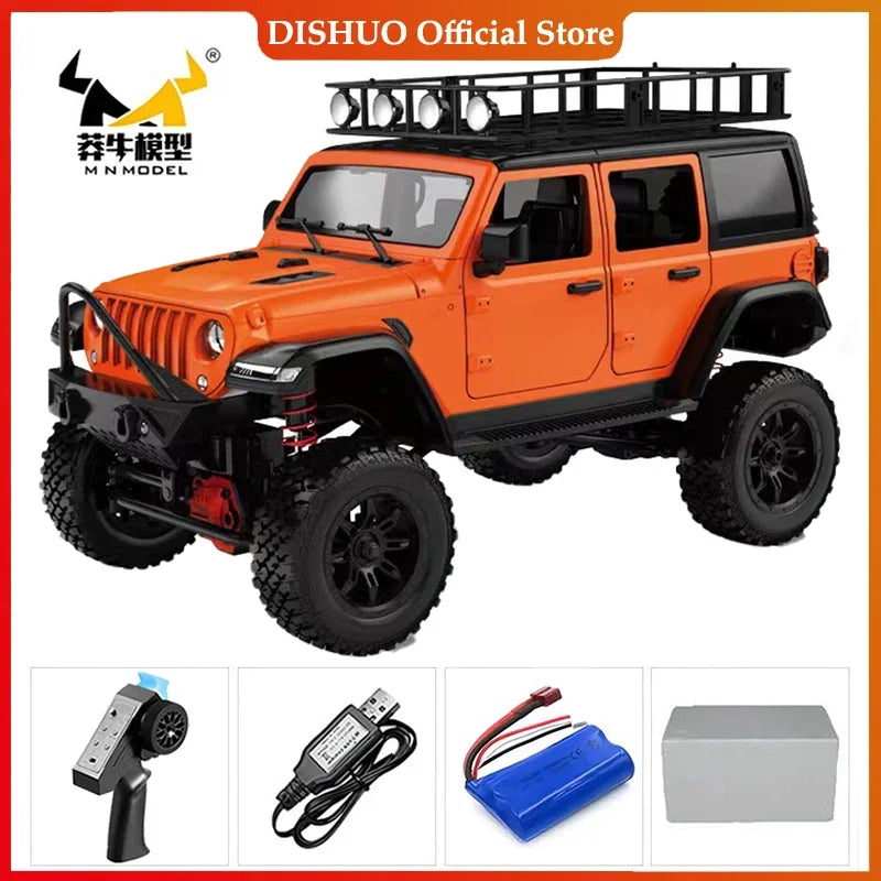 Voiture sur chenilles RC 4x4 MN128 MN82S 2.4G, Buggy d'escalade professionnel avec lumière LED, voitures télécommandées à grande échelle, jouets pour garçons, cadeau