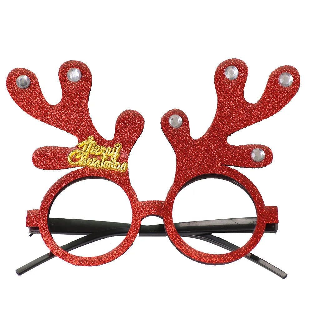ACCESSOIRE CRAZY PARTY Décorations de Noël, lunettes de Noël pour enfants, ornements de Noël 2024, père Noël, bonhomme de neige, bois, montures de lunettes
