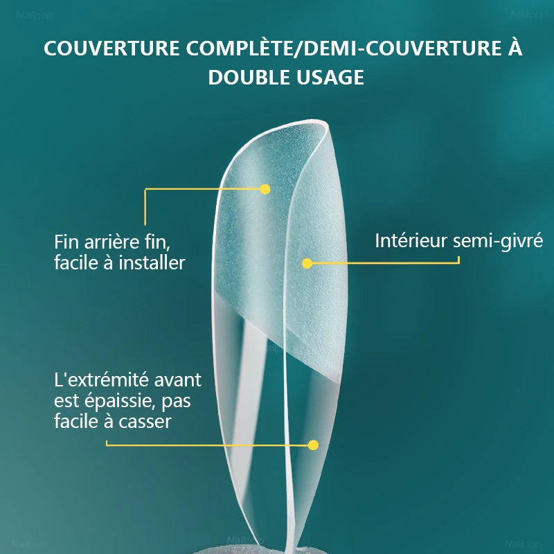 Faux Ongles pour Système d'Extension, Couverture Complète, Pression sur N64.Coffin, Gel Doux, Pose Américaine, Capsule, 120 Pièces