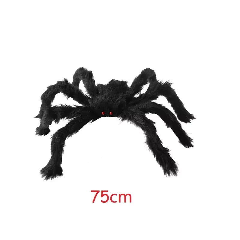 Peluche Araignée Noire Surdimensionnée – Décoration Halloween 30–90 cm