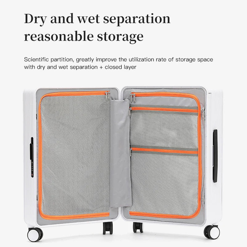 Valise rigide en PC SUSHIMU – bagage à roulettes à large poignée, 20 et 24 pouces