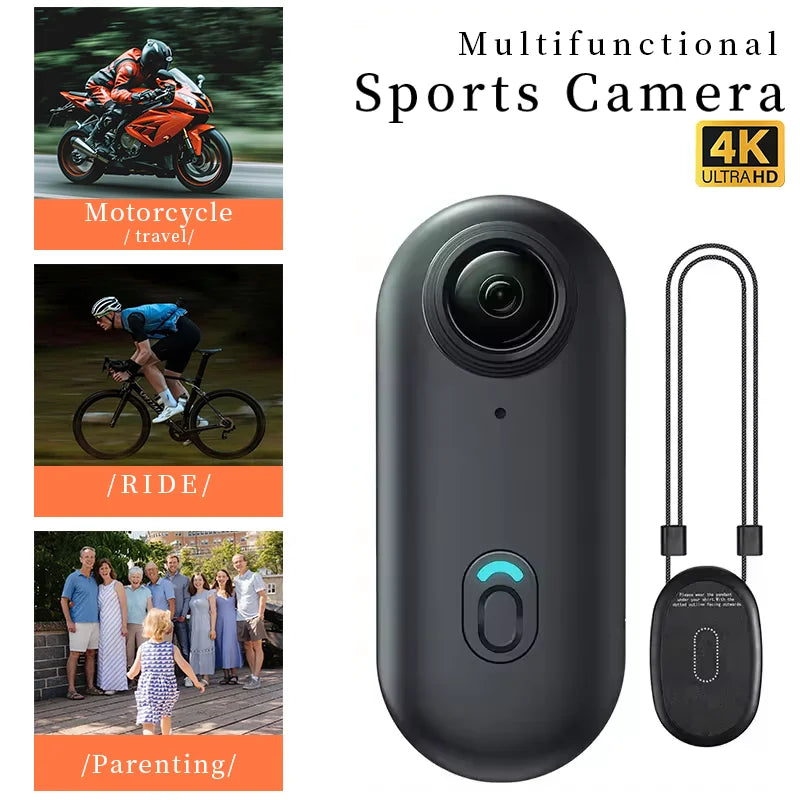 Mini Caméra Vlog 4K UHD JETO, Caméra d’Action Portable WiFi pour Sport et Vidéo POV