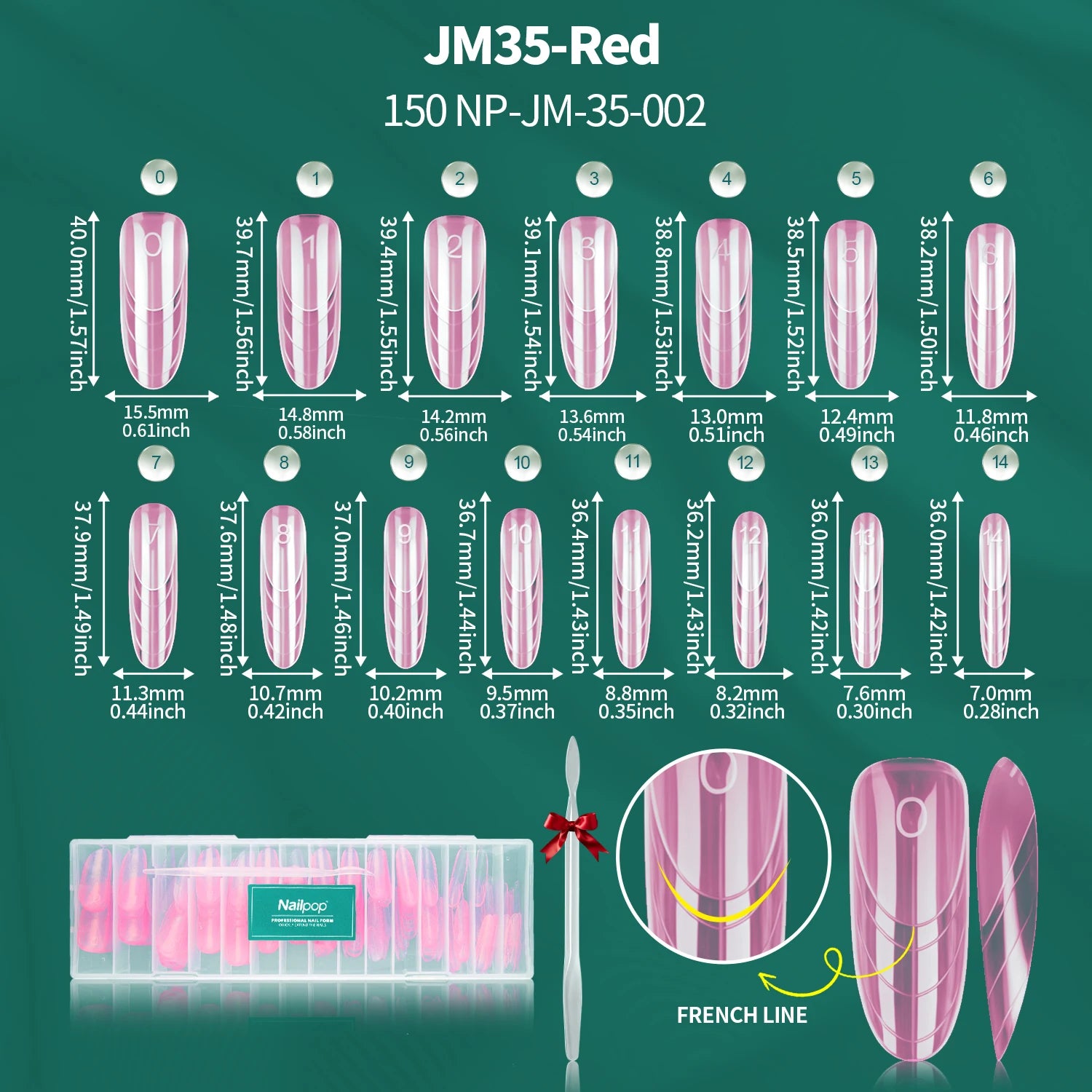 Formes d’ongles français double forme, 360 pièces, 6 styles uniques