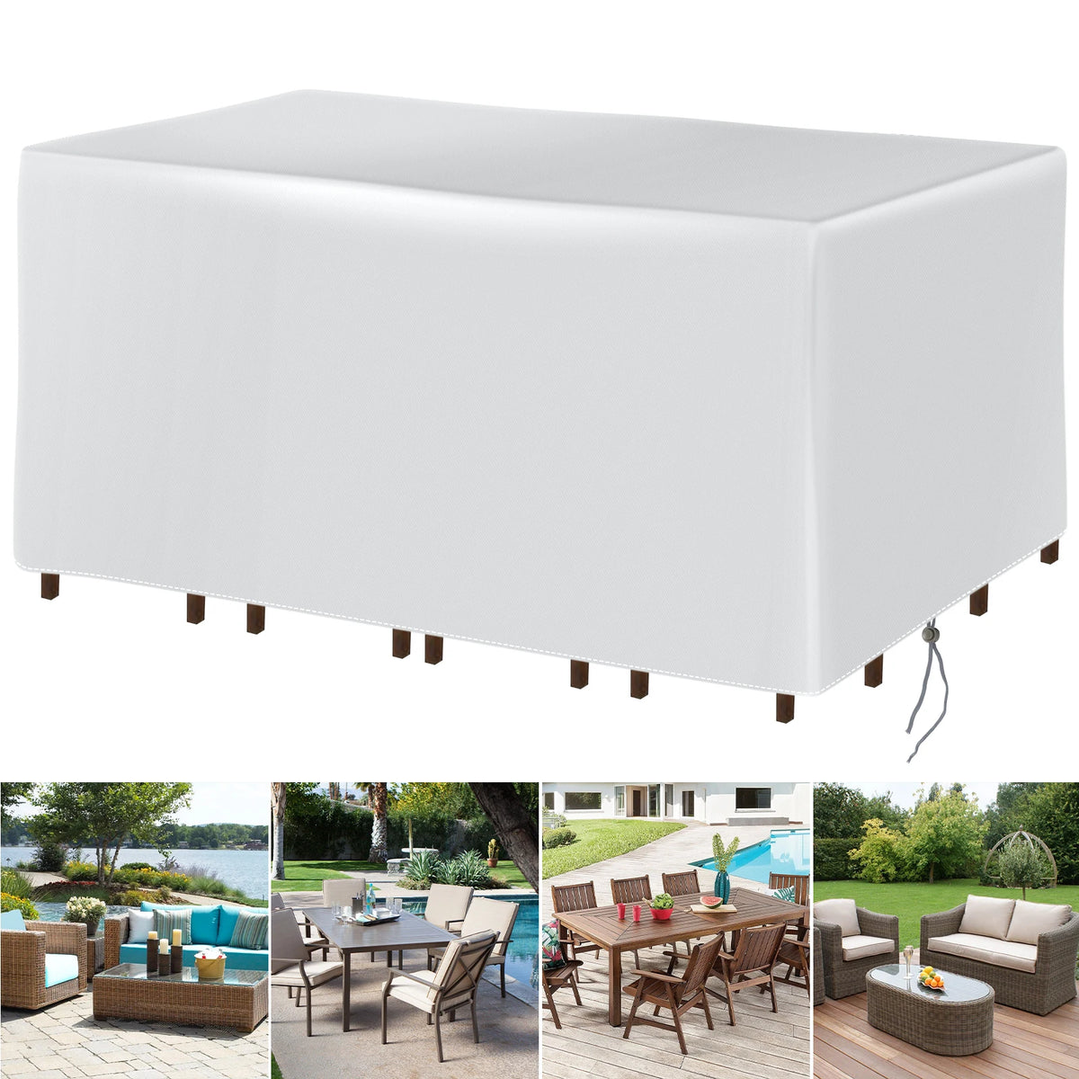 Housse de Protection Imperméable pour Meubles de Jardin – Multi-Tailles, Anti-UV, 100 % Polyester