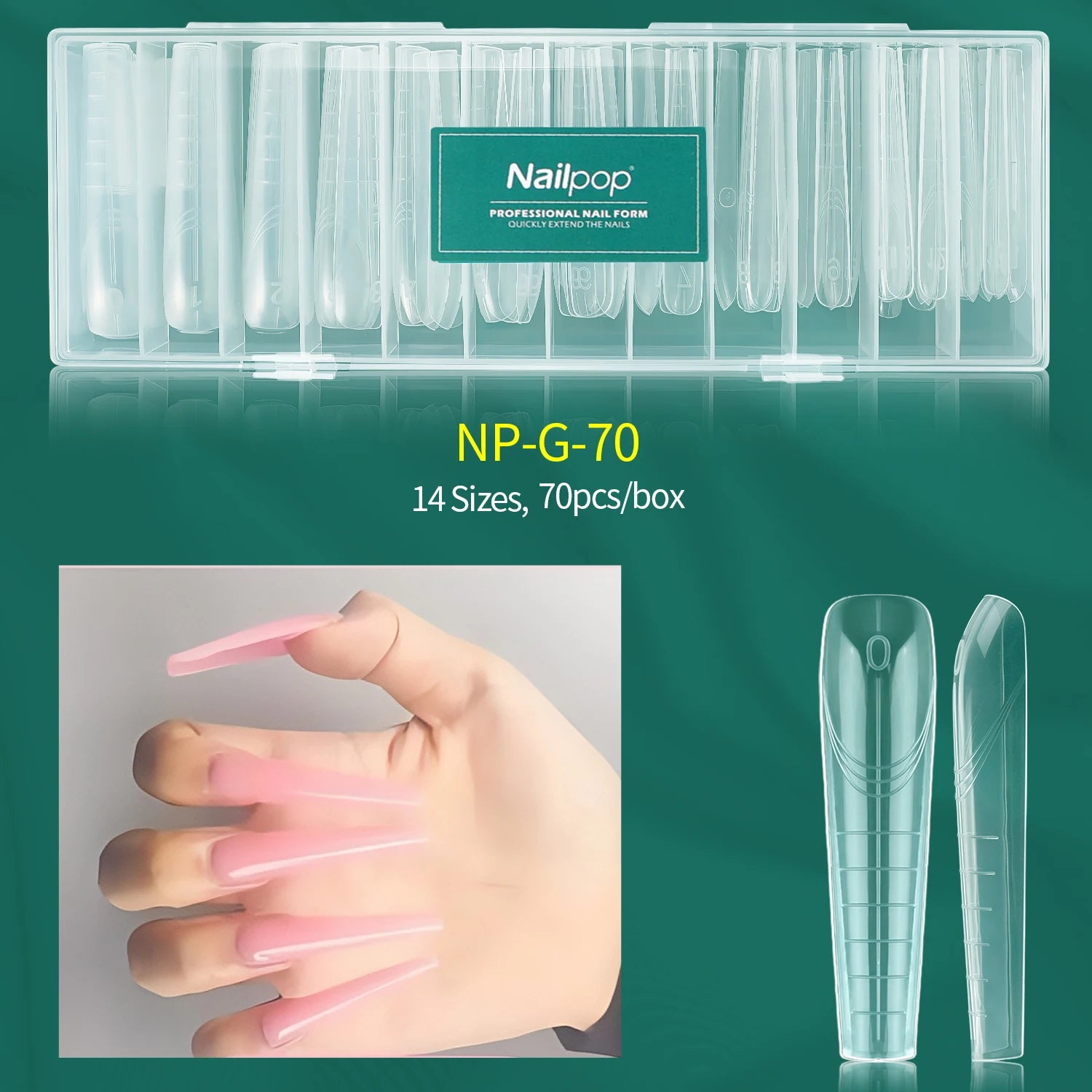 Formes d’ongles mécaniques, 140 pièces, 14 tailles