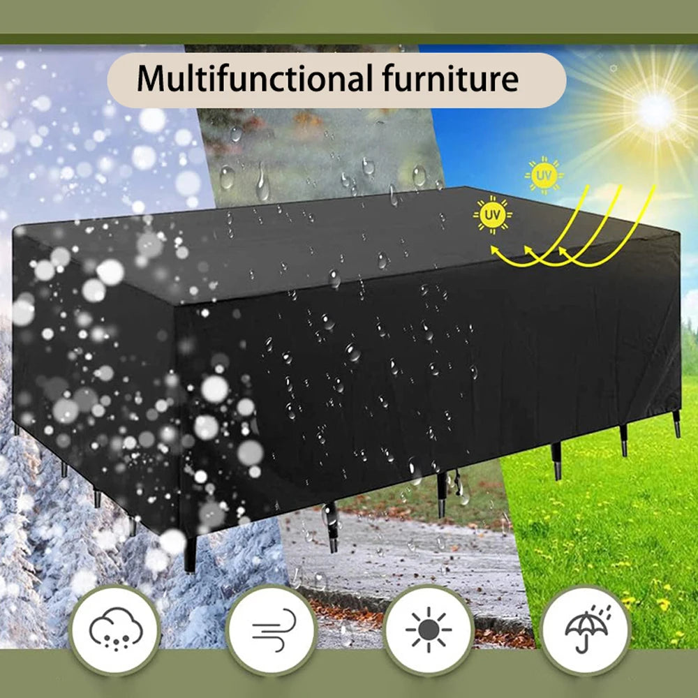 Housse de Protection Imperméable pour Meubles de Jardin – Multi-Tailles, Anti-UV, Toutes Saisons