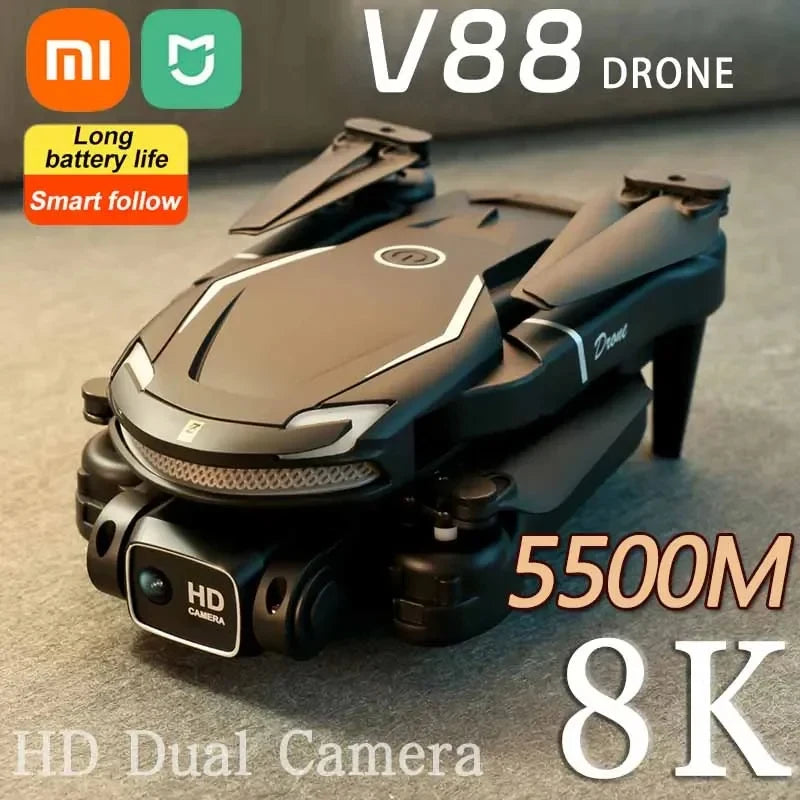 Drone professionnel V88, Xiaomi MIJIA- photographie aérienne HD, Drone télécommandé, caméra HD , quadrirotor, jouet UAV, 8K, 5G, GPS