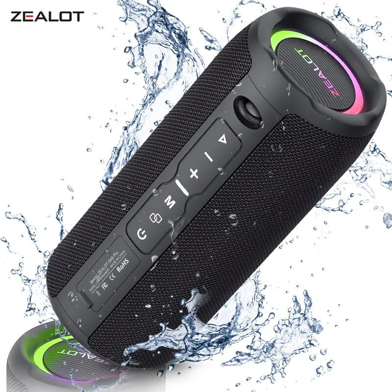 S49PRO Portable Bluetooth Speaker, Wireless Speaker, IPX6 Waterproof Speaker, Bass Boost, Pairing, 20W 