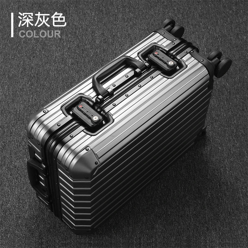 Valise à roulettes en aluminium pour voyage SUSHIMU – hommes et femmes, 20, 24 et 28 pouces