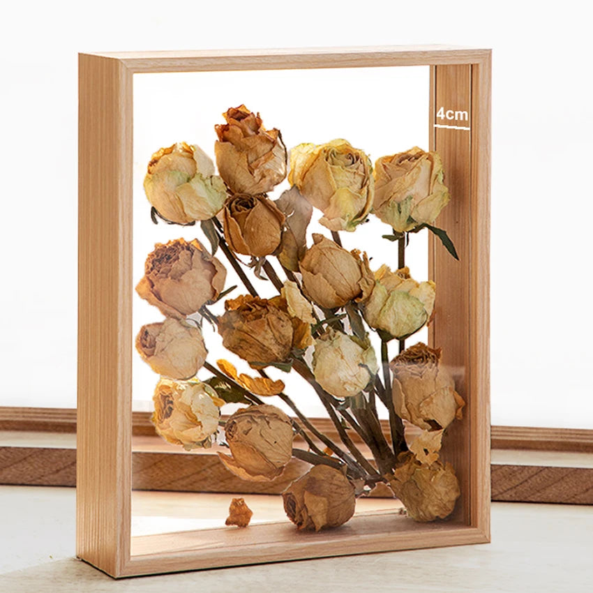 4cm Deep 3D Photo Frame Shadow Box Bouquet Display Flower Case for Crafts Souvenirs