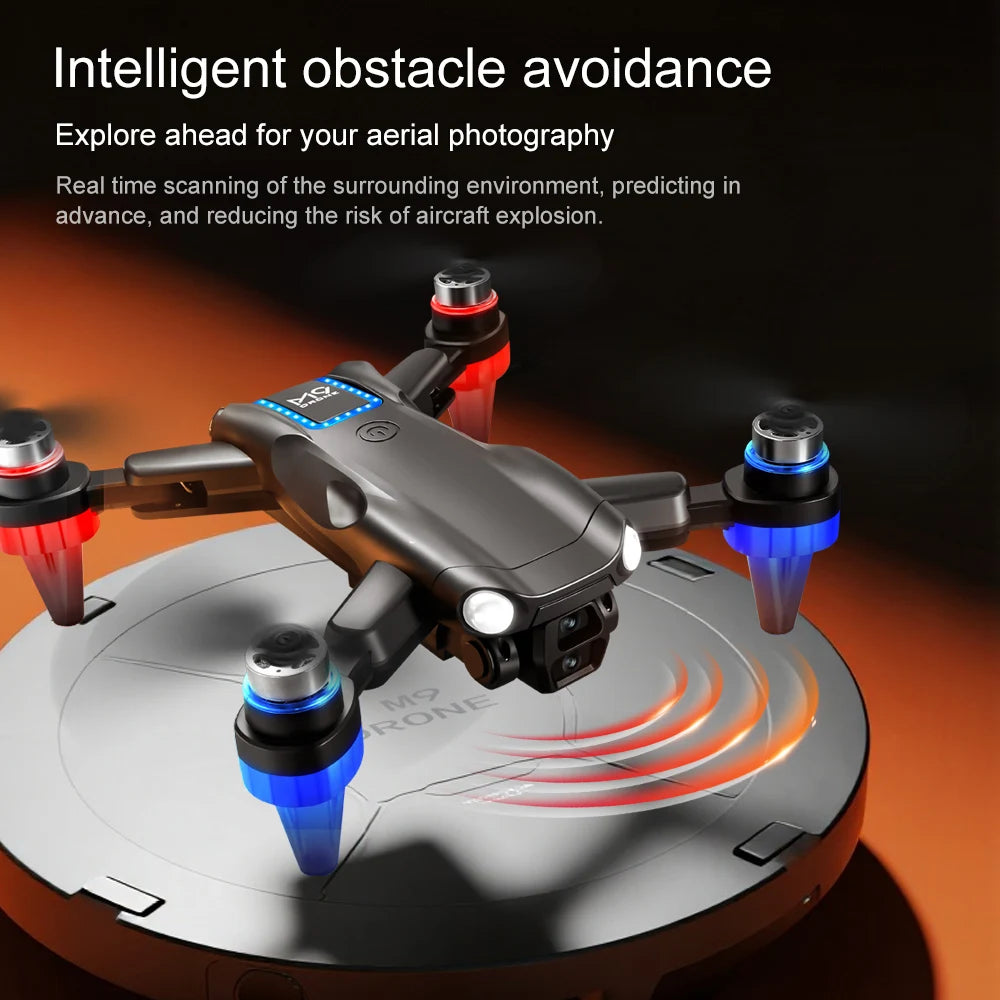 Drone M9 4K – Double caméra 8K, écran intégré, moteur sans balais, portée 3 km