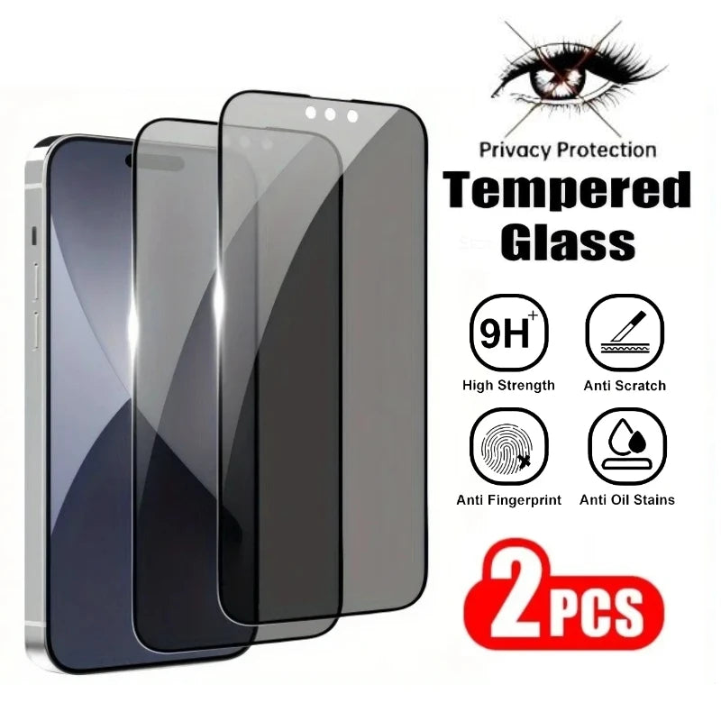 Protecteur d'écran complet anti-espion, pour iPhone 17 16 15 Pro Max 14 13 12 11 Pro 15 14 Plus 17 Air, verre trempé anti-rayures