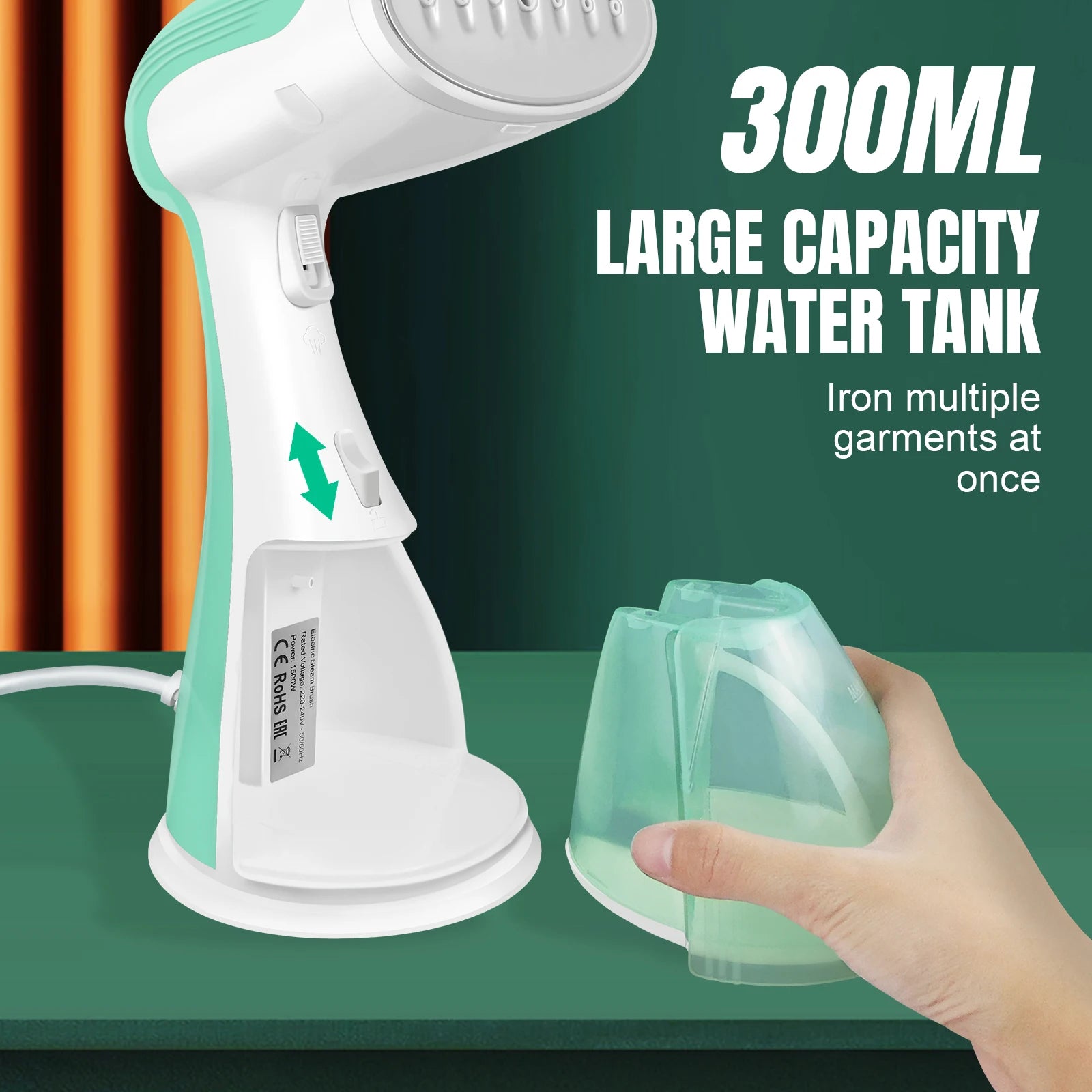 DayPlus Garment Steamer Fabric Curtain Iron for Travel Home 4800ml 300W 