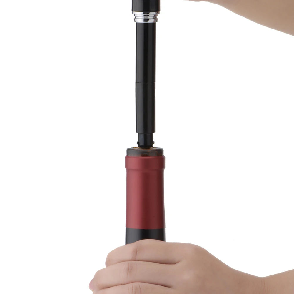 Tire-bouchon à pompe à air en acier inoxydable – Ouvre-bouteille de vin rapide et portable en forme de stylo
