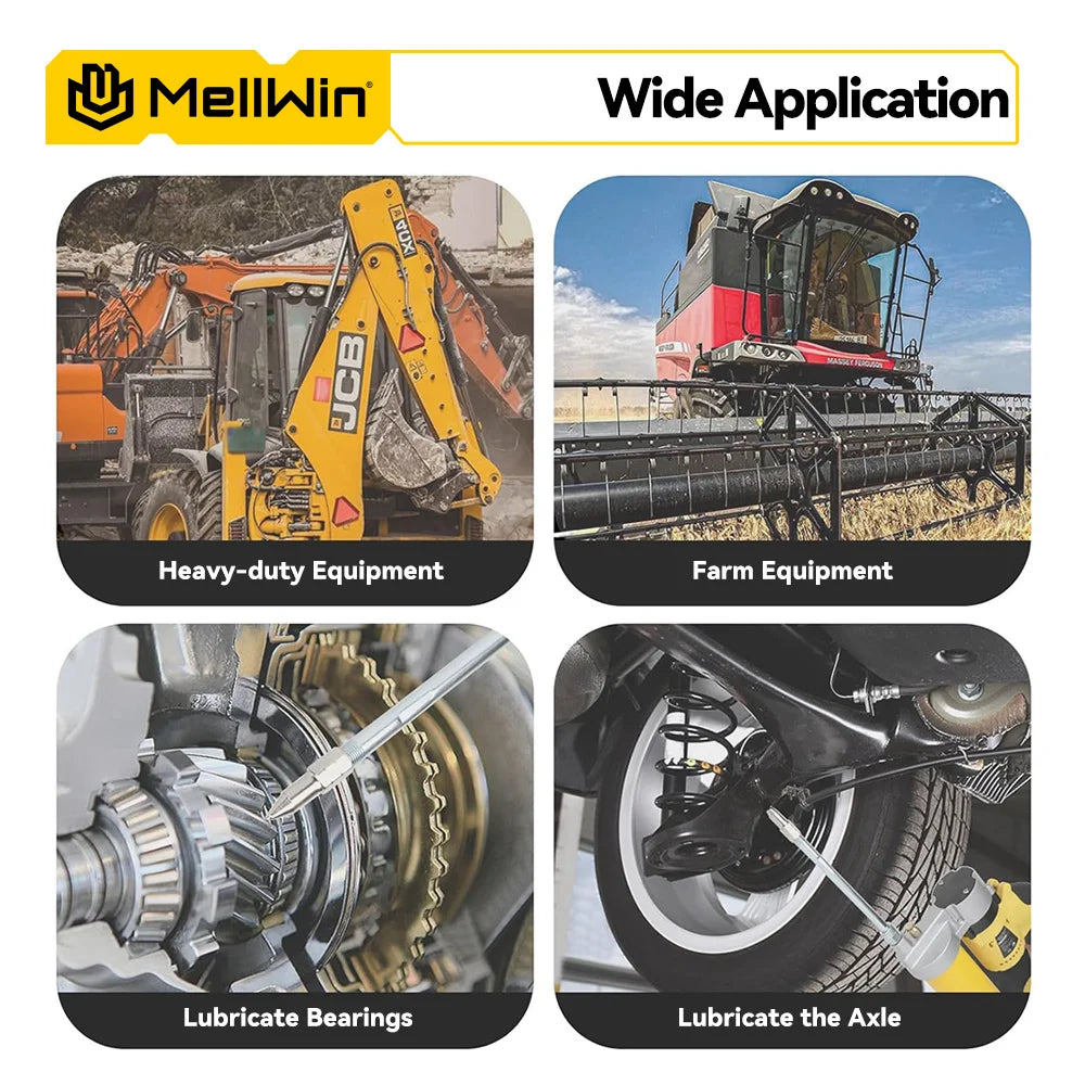 Pistolet à graisse MELLWIN électrique haute pression 12000PSI / 82MPa sans fil pour Makita 18V