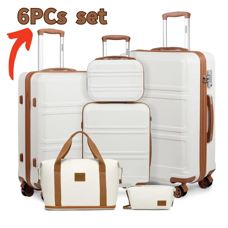 Trousse de beauté et ensemble de bagages 2/4/6 pièces KONO – Valises rigides et sacs de voyage