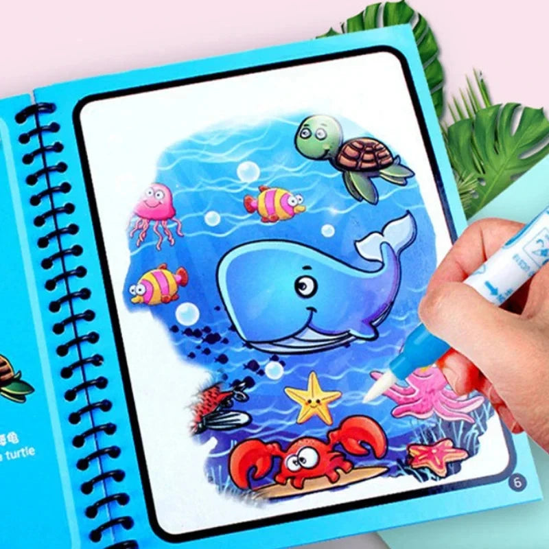 Livre de Coloriage Magique Montessori pour Enfant Dessin à l'Eau Réutilisable Peinture Jouets