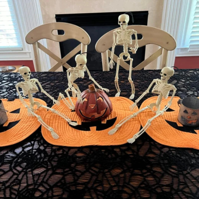 Squelette Mobile 40 cm – Crâne et Os Faux – Décoration Halloween &amp; Maison Hantée