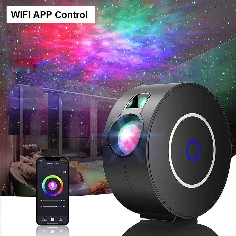 Intelligenter WIFI-Sternenhimmelprojektor – Aurora-Star-Galaxy-LED-Nachtlicht