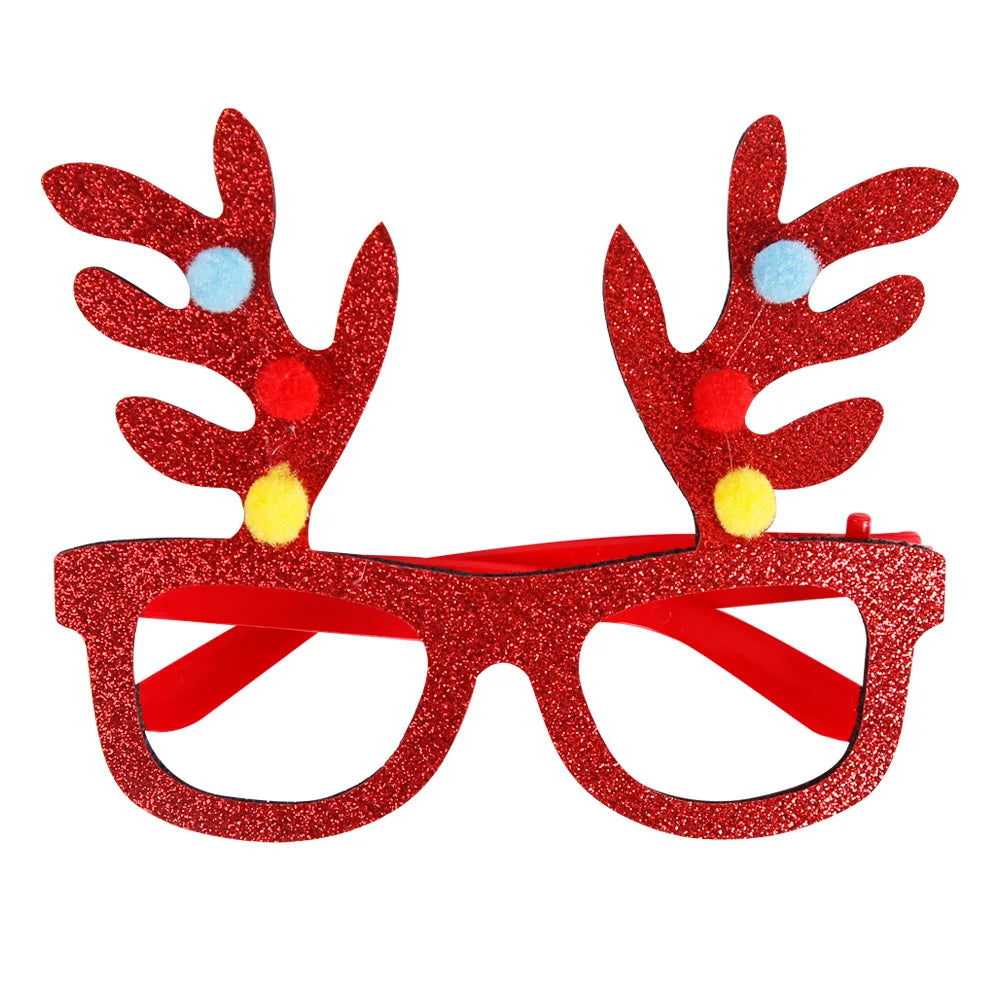 ACCESSOIRE CRAZY PARTY Décorations de Noël, lunettes de Noël pour enfants, ornements de Noël 2024, père Noël, bonhomme de neige, bois, montures de lunettes