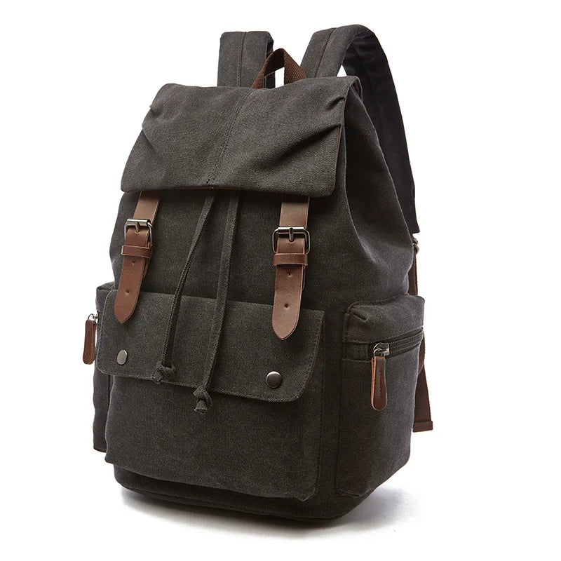 Retro Canvas Backpack, Sturdy and Durable Computer Backpack, School Bag for High School, College, College Students