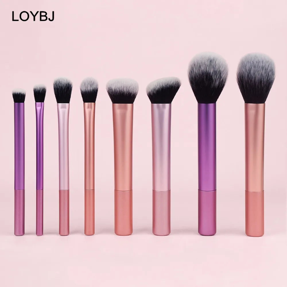 Lot de 8 pinceaux de maquillage pour fond de teint LOYBJ, poudre douce, fard à joues, contour, anti-cernes, fard à paupières, pinceau de maquillage professionnel