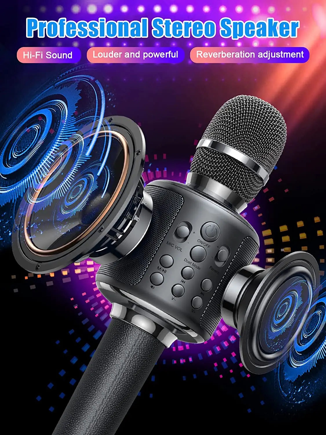 Portable Wireless Bluetooth Microphone for Adults and Children, Recording, Playing,