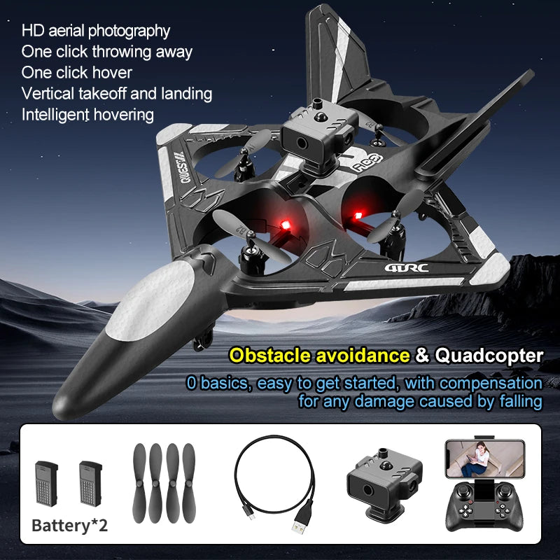 Avion RC en mousse V31 Pro avec caméra 6K et contrôle radio 2.4G