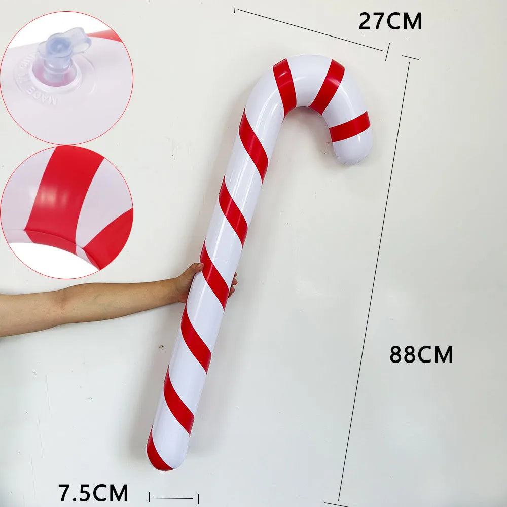 Grand ballon sucette gonflable – décoration de Noël et Nouvel An, extérieur et intérieur, 1/2/4 pièces