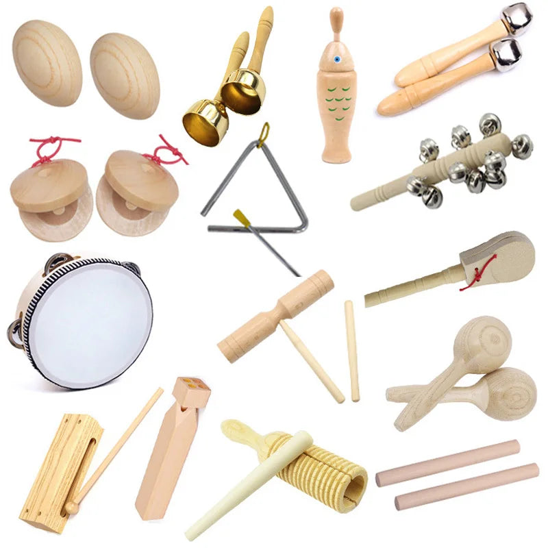 Montessori Wooden Musical Instruments for Baby Game Sounds for 1 2 3 Year Olds