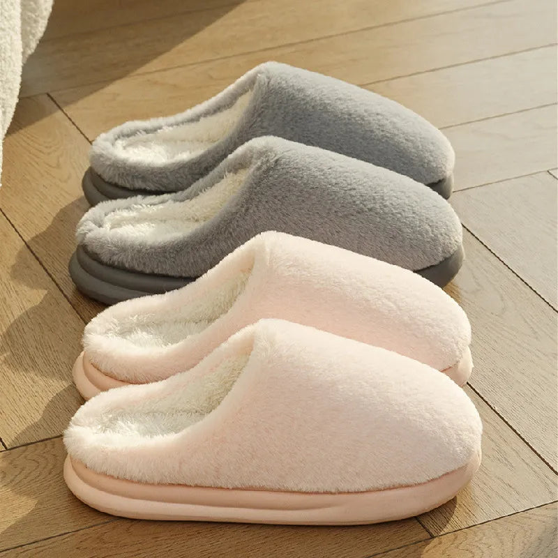 Pantoufles d'hiver en peluche pour femmes et hommes, Douces et confortables pour la Maison