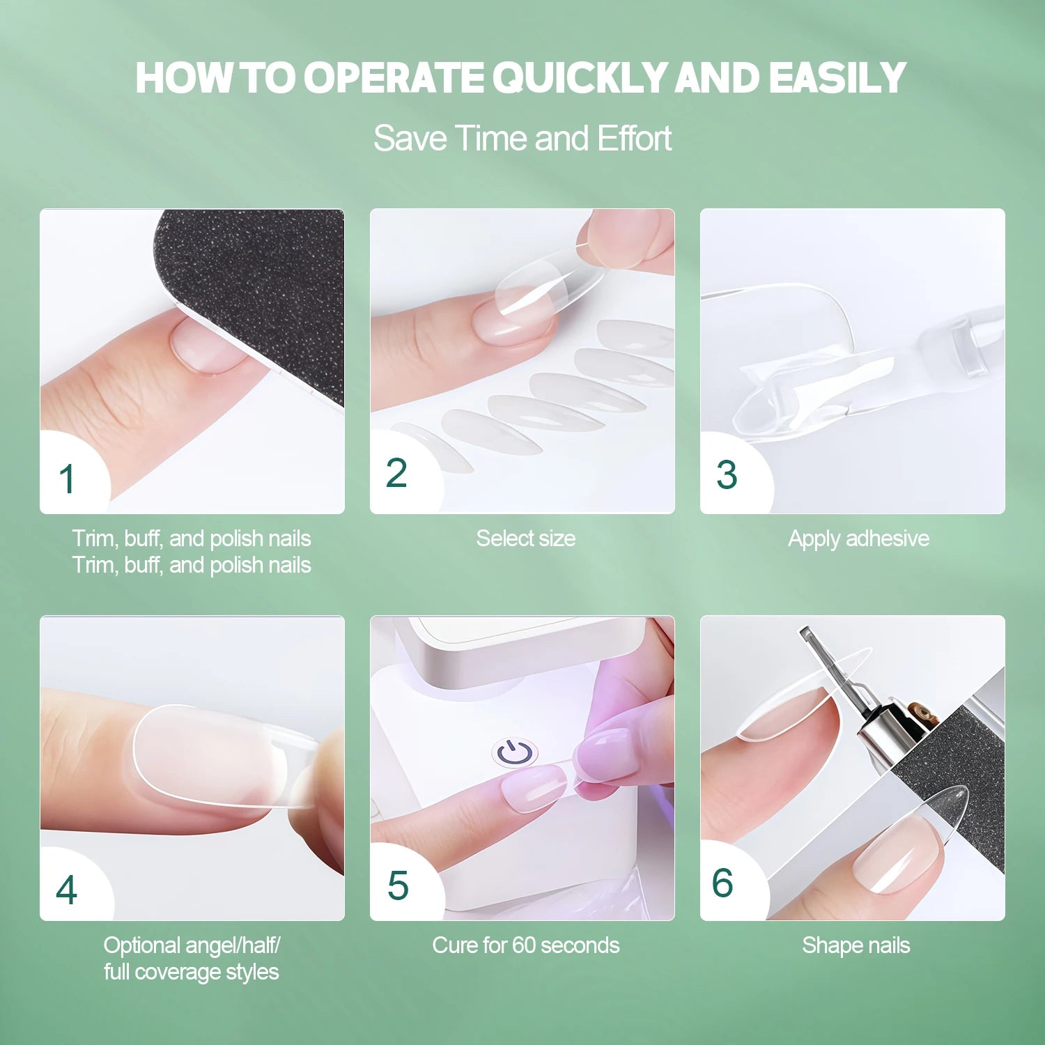 Faux Ongles Semi-Mat Amande 240 pcs