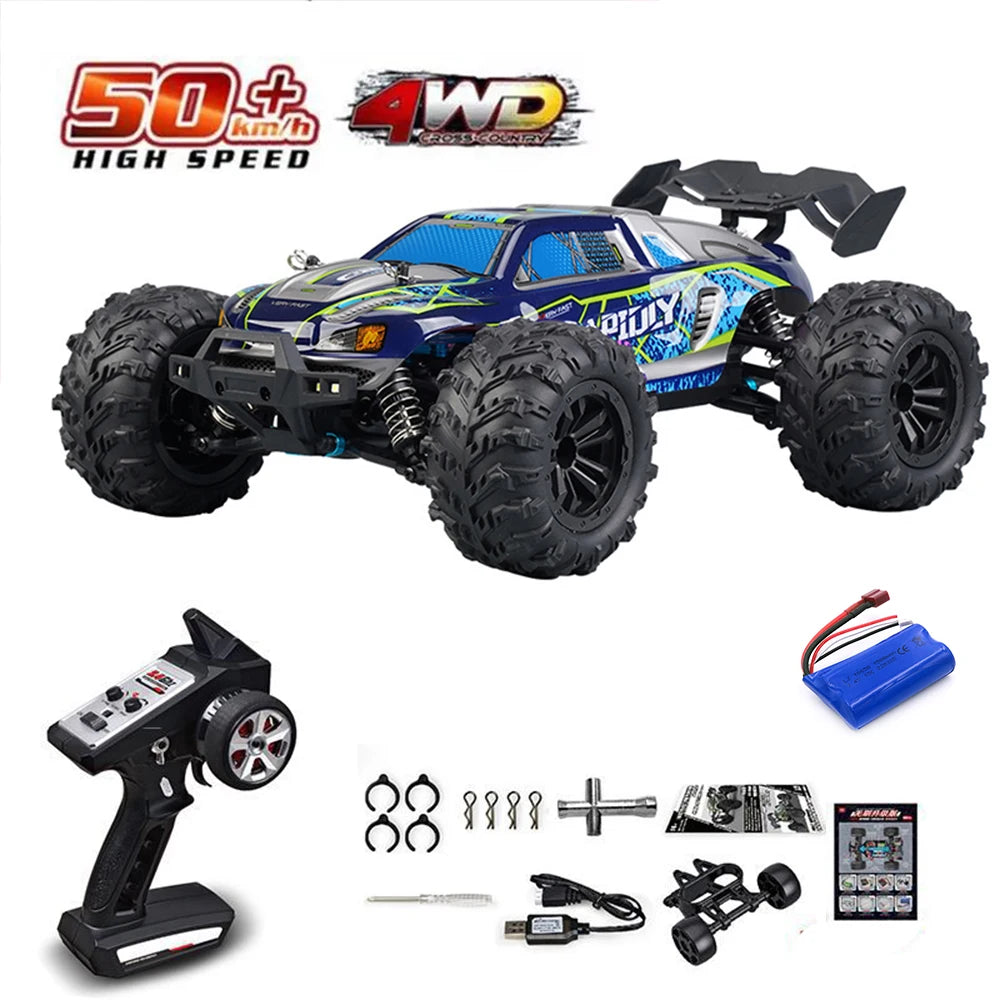 Voiture VersiRC avec Télécommande LED pour Enfants, 1:16, 75 KM/H ou 50 KM/H, Voitures Monster Truck à Dérive à Grande Vitesse, Jouets Vs Wltoys 144001