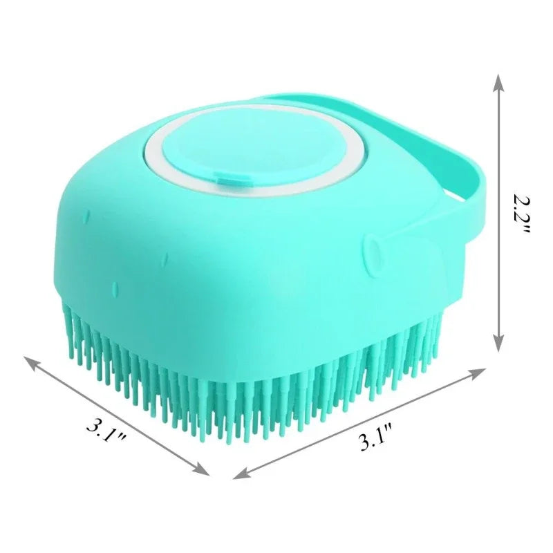 Soft Rubber Pet Shampoo Brush Cat Massage Comb Bath Grooming Scrubber 80ml 