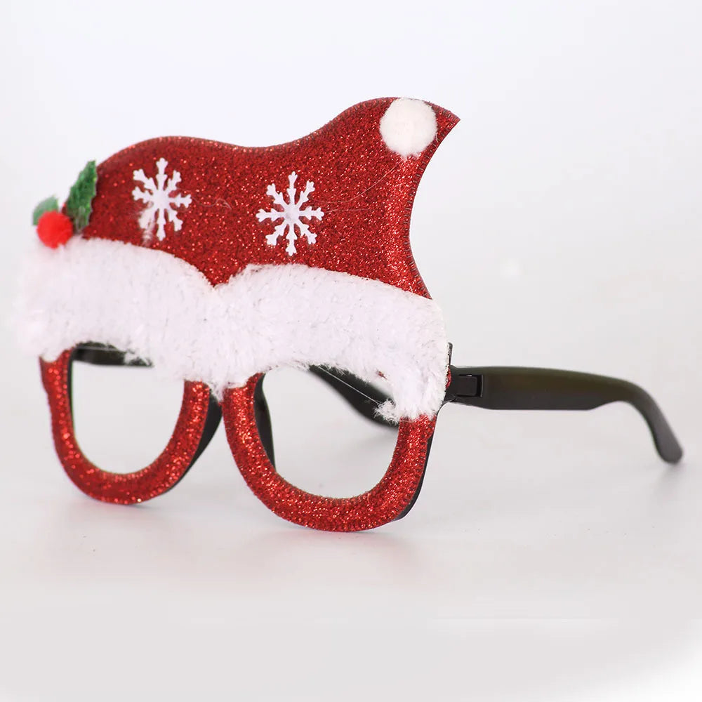 ACCESSOIRE CRAZY PARTY Décorations de Noël, lunettes de Noël pour enfants, ornements de Noël 2024, père Noël, bonhomme de neige, bois, montures de lunettes