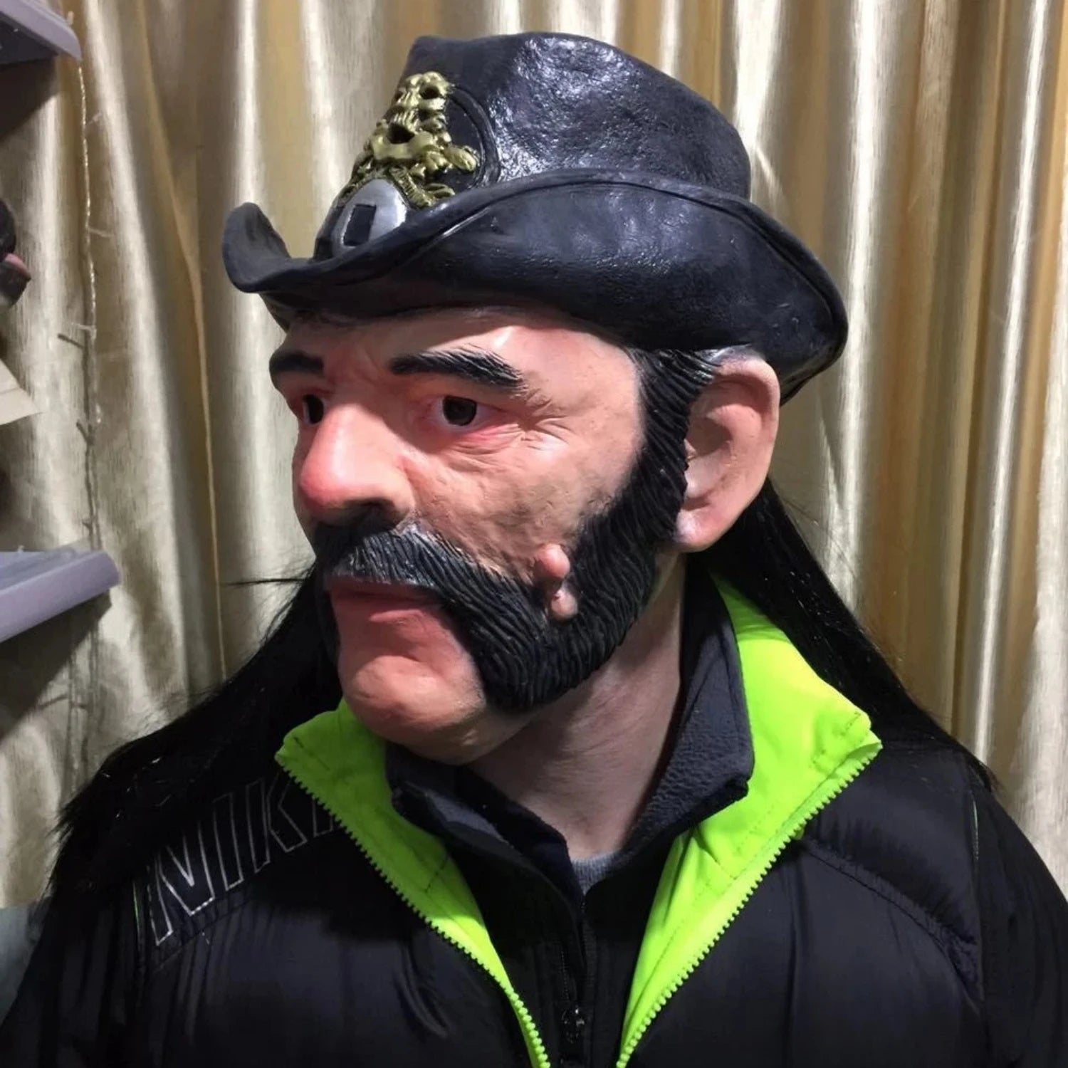 Masque de célébrité Lemmy Kilmister – Adulte, chapeau et perruque inclus
