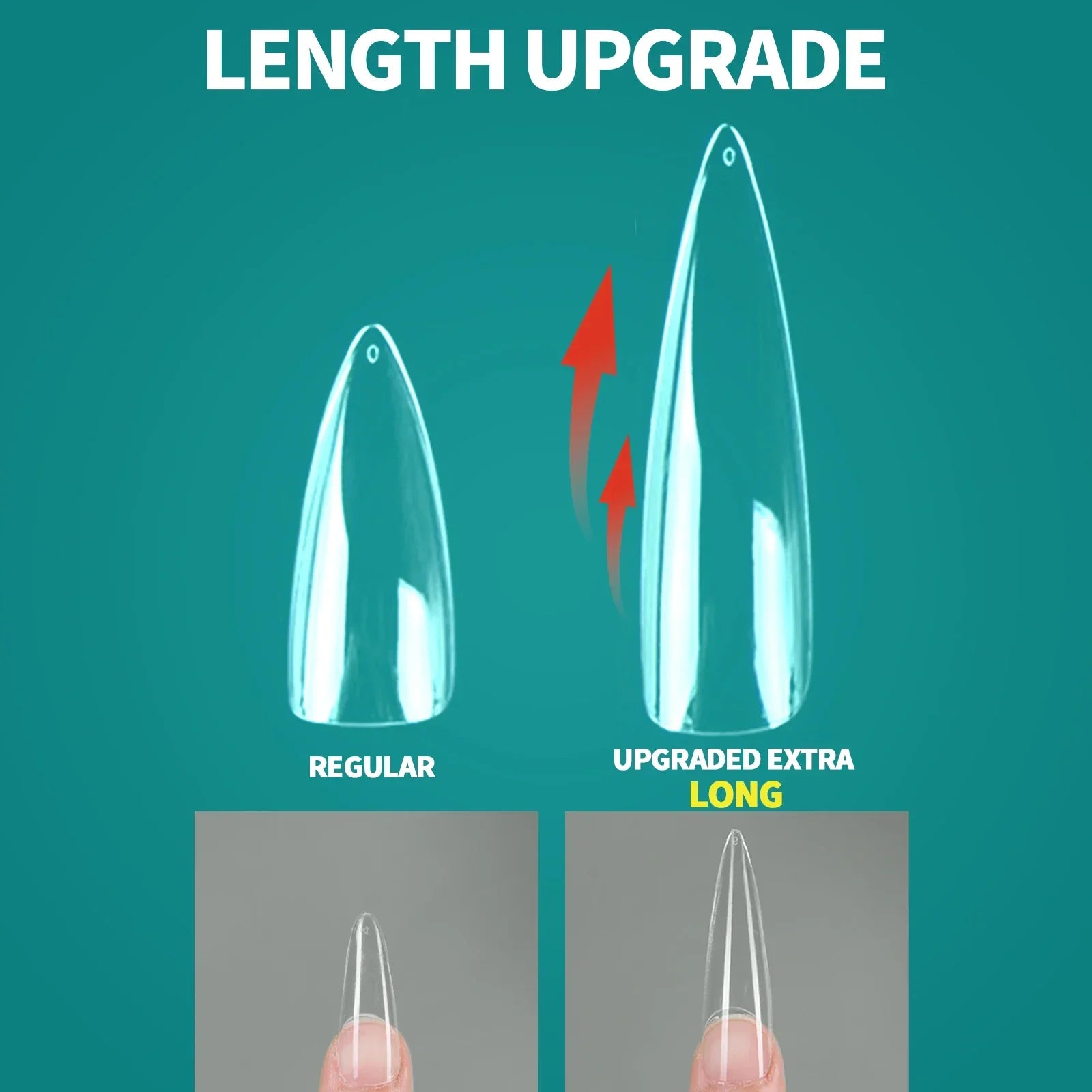 Faux Ongles XXL Cercueil Extra Long 120 pcs